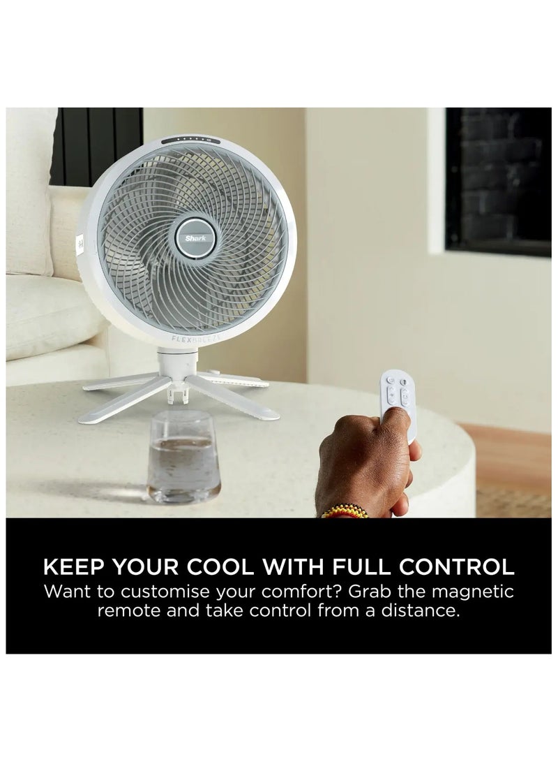 Shark - FlexBreeze High-Velocity Fan, Hybrid Corded And Cordless Portable Cooling Fan, Indoor And Outdoor, With Remote Control, Adjustable Tilt, UV And Water-Resistant, Powerful And Quiet, 1760 W FA220ME White - Image 1