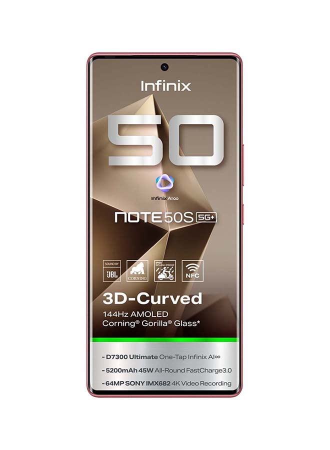 Infinix - Note 50 S Dual SIM Burgundy Red 8GB RAM 256GB 5G - Middle East Version - Image 1