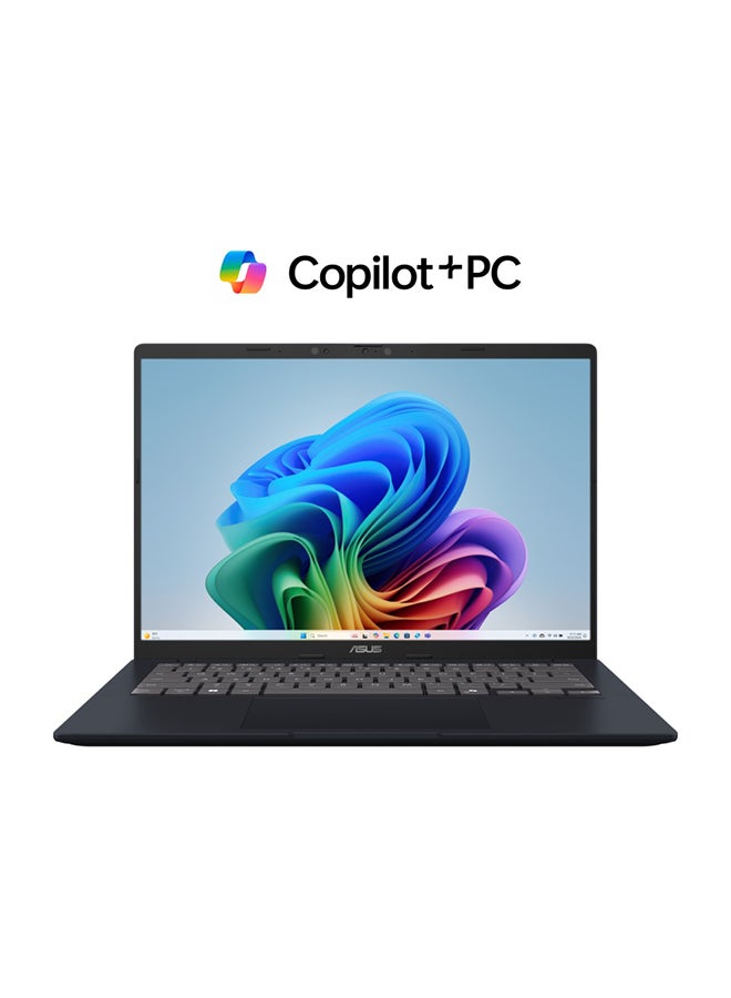 أسوس كمبيوتر محمول Vivobook 14 بشاشة 14 بوصة WUXGA (1920 × 1200) 60 هرتز، معالج Purwa SE / ذاكرة وصول عشوائي 16 جيجابايت دي دي ار 5 / 512 جيجابايت اس اس دي / معالج رسومات Qualcomm Adreno / ويندوز11 Home إنجليزي / عربي أزرق هادئ الإنجليزية/العربية  - Image 1