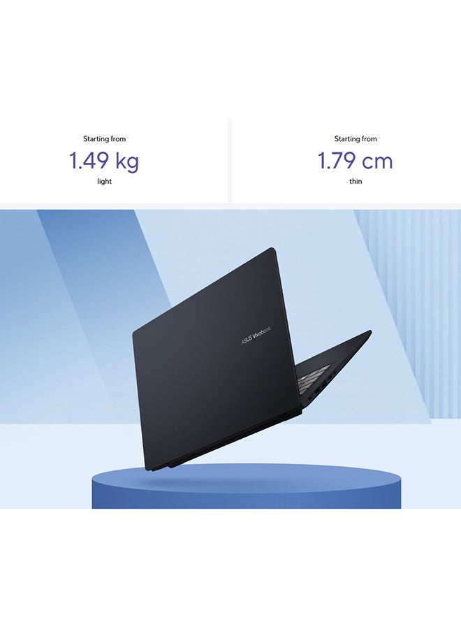 أسوس كمبيوتر محمول Vivobook 14 بشاشة 14 بوصة WUXGA (1920 × 1200) 60 هرتز، معالج Purwa SE / ذاكرة وصول عشوائي 16 جيجابايت دي دي ار 5 / 512 جيجابايت اس اس دي / معالج رسومات Qualcomm Adreno / ويندوز11 Home إنجليزي / عربي أزرق هادئ الإنجليزية/العربية  - Image 4