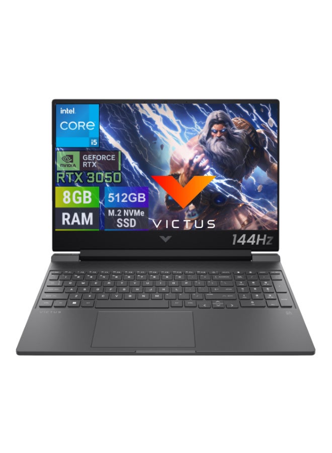 HP Victus Gaming (Upgraded laptop) Laptop With 15.6 Inch Full HD (1920x1080) 144Hz Display,Intel Core i5 13500H Processor/8GB RAM DDR4/512GB SSD/Windows 11/NVIDIA GeForce RTX 3050 Graphics/ English/Arabic Black  - Image 1
