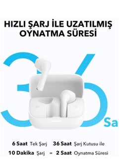 Soundcore K20i Semi-in-Ear Earbuds, Bluetooth Wireless, 36H Playtime, Fast Charge, Clear Sound, Comfortable Fit, ENC 2-Mic Clear Calls, Custom EQ, IPX5, Bluetooth 5.3, App Control White  - Image 2