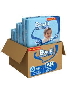 Sanita Bambi Baby Diapers, XXL, Size 6 - 120 Count 