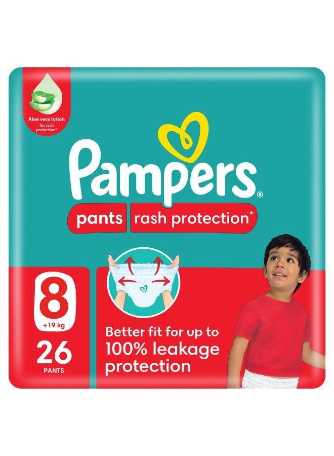 Pampers - Rash Protection Pants Diapers Size 8 (19+ Kg) - 26 Count - Image 1