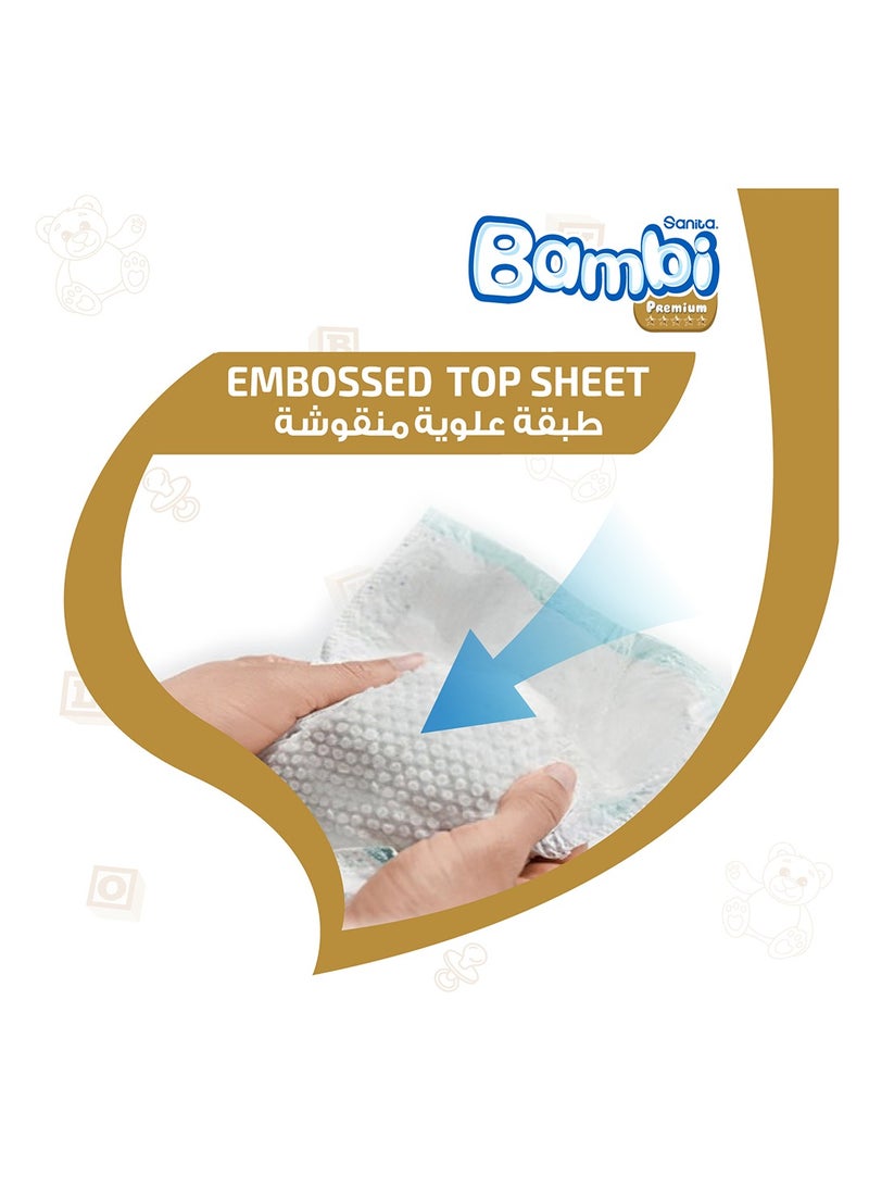سانيتا بامبي - Premium Care Size 1 Newborn 2-4 kg Jumbo Box - 136 Count - Image 1