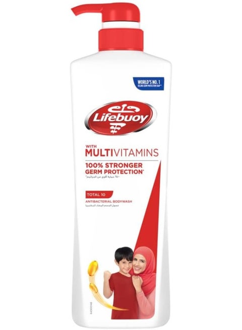 Antibacterial Body Wash, Total 10, For 100% Stronger Germ Protection And Hygiene 700mlml