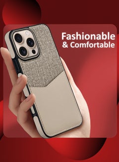MARGOUN iPhone 16 Pro Max Card Case Leather Back Cover With Card Holder, Slim and Lightweight, 1-2 Cards - Cream  - Image 4