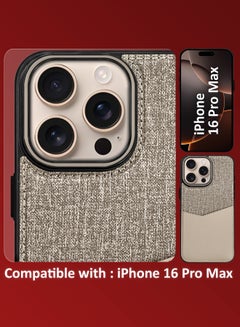 MARGOUN 3Packs iPhone 16 Pro Max Card Case Leather Back Cover with Card Holder, Slim and Lightweight, 1-2 Cards with Two 3D Screen Protectors- Cream  - Image 5