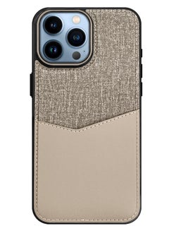 MARGOUN 3Packs iPhone 13 Pro Max Card Case Leather Back Cover with Card Holder, Slim and Lightweight, 1-2 Cards with Two 3D Screen Protectors- Cream Cream  - Image 5