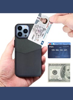 MARGOUN 3Packs iPhone 13 Pro Max Card Case Leather Back Cover with Card Holder, Slim and Lightweight, 1-2 Cards with Two 3D Screen Protectors- Dark Blue  - Image 2