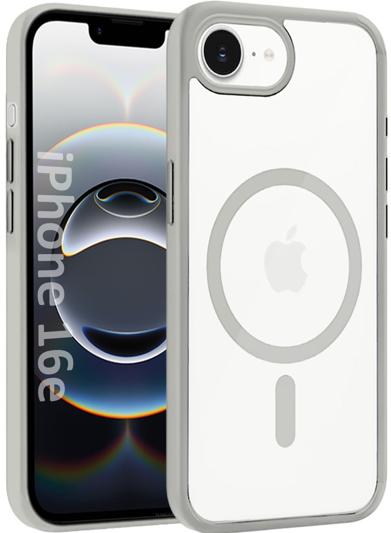 مارجون iPhone 16E Case Cover Ultra Durable MagSafe Shockproof Slim and Scratch Resistant Premium MagSafe Case - Clear/Natural Titanium - Image 1