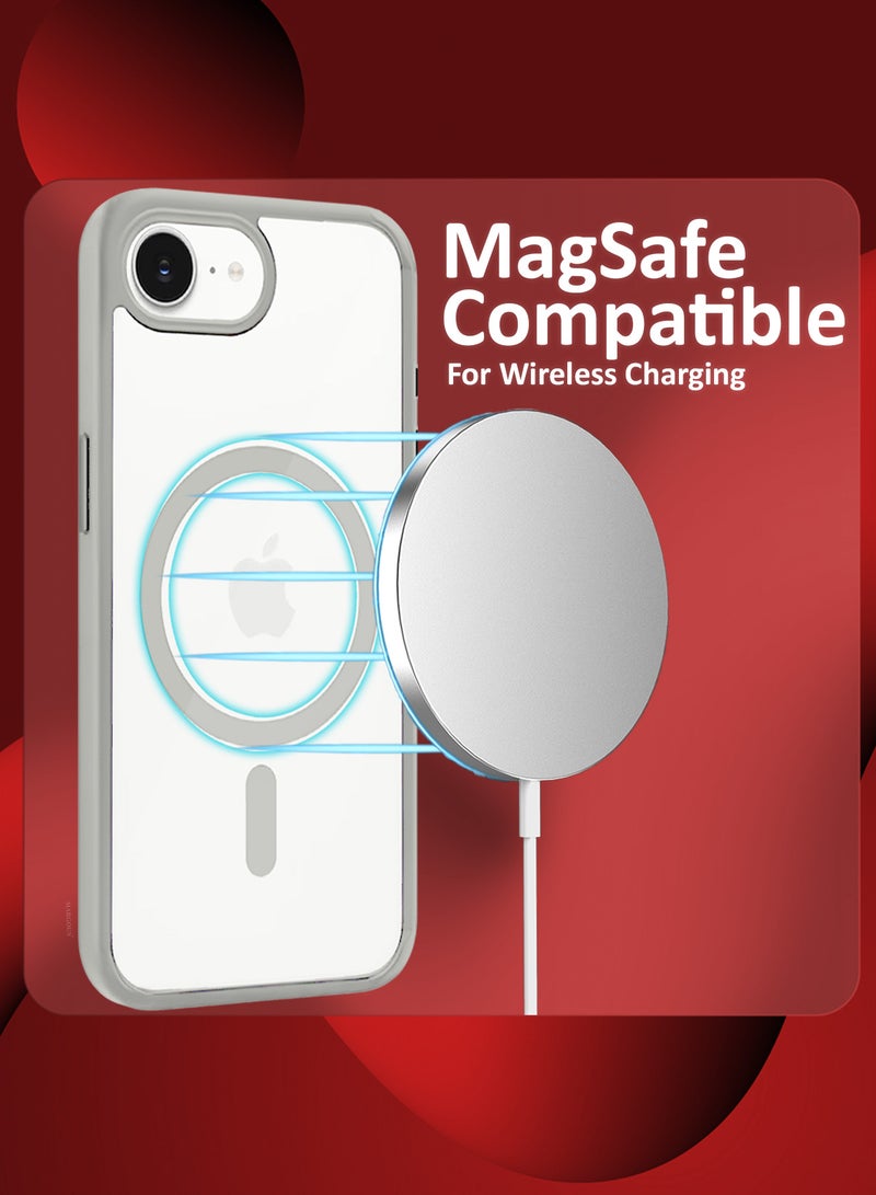 مارجون iPhone 16E Case Cover Ultra Durable MagSafe Shockproof Slim and Scratch Resistant Premium MagSafe Case - Clear/Natural Titanium - Image 5