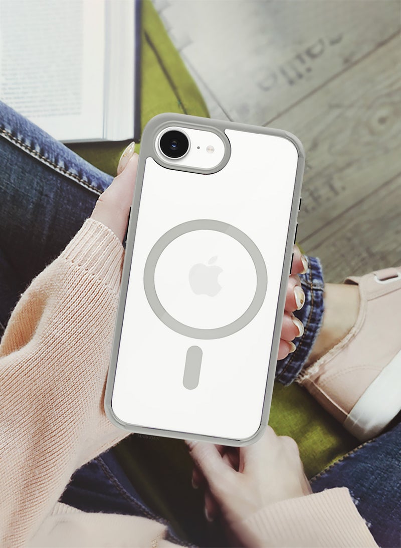 مارجون iPhone 16E Case Cover Ultra Durable MagSafe Shockproof Slim and Scratch Resistant Premium MagSafe Case - Clear/Natural Titanium - Image 2