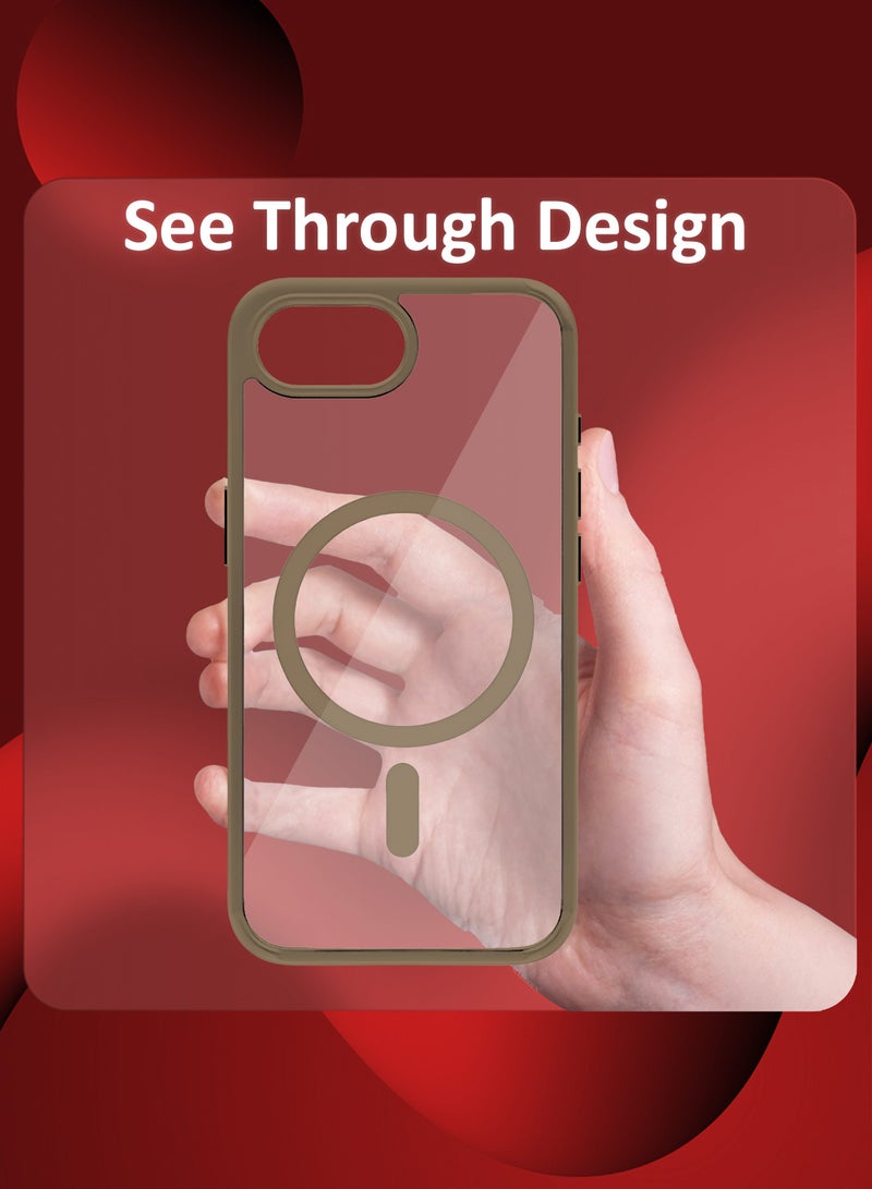 MARGOUN iPhone 16E 3Packs Case Cover Ultra Durable MagSafe Shockproof Slim and Scratch Resistant Premium MagSafe Case with Two 3D Screen Protectors - Clear/Desert Titanium-3 - Image 3