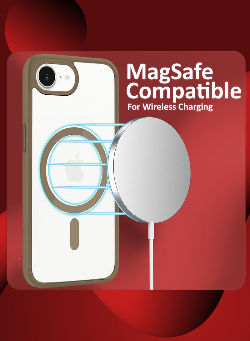 MARGOUN iPhone 16E 3Packs Case Cover Ultra Durable MagSafe Shockproof Slim and Scratch Resistant Premium MagSafe Case with Two 3D Screen Protectors - Clear/Desert Titanium-3 - Image 4