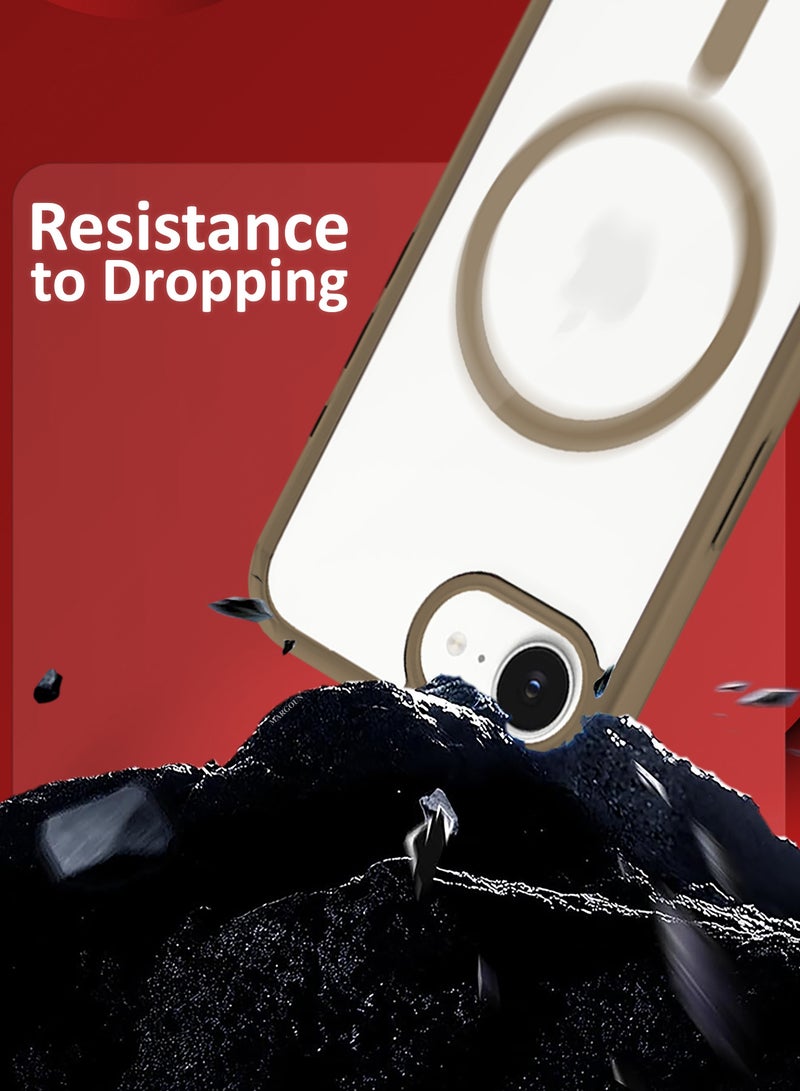 MARGOUN iPhone 16E 3Packs Case Cover Ultra Durable MagSafe Shockproof Slim and Scratch Resistant Premium MagSafe Case with Two 3D Screen Protectors - Clear/Desert Titanium-3 - Image 2