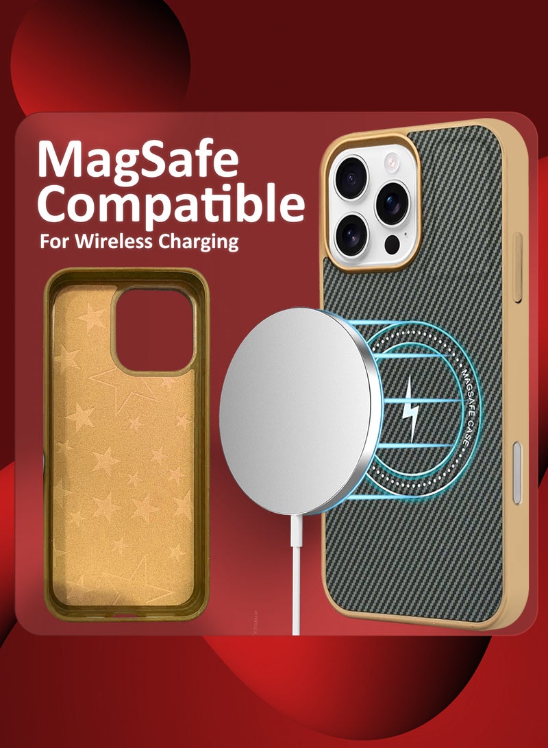 MARGOUN iPhone 16 Pro Max Case Leather 3Packs Antifingerprint Cover with Detachable Wallet Card Slot Shell Insert Card Holder Anti Fall Protection Carbon Fiber Design with Two 3D Screen Protectors - Beige-3 - Image 3