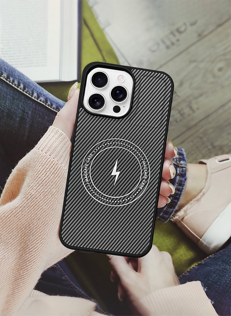 MARGOUN iPhone 16 Pro Max Case Leather 2Packs Antifingerprint Cover with Detachable Wallet Card Slot Shell Insert Card Holder Anti Fall Protection Carbon Fiber Design with 3D Screen Protector - Black-2  - Image 2