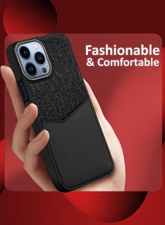 MARGOUN 2Packs iPhone 13 Pro Max Card Case Leather Back Cover with Card Holder, Slim and Lightweight, 1-2 Cards with 3D Screen Protector - Black  - Image 4