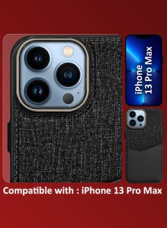 MARGOUN 2Packs iPhone 13 Pro Max Card Case Leather Back Cover with Card Holder, Slim and Lightweight, 1-2 Cards with 3D Screen Protector - Black  - Image 5
