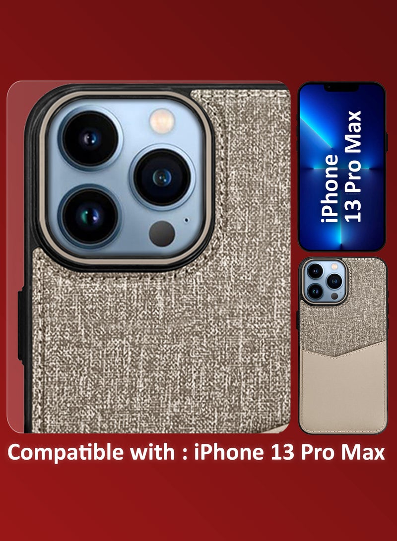 MARGOUN 2Packs iPhone 13 Pro Max Card Case Leather Back Cover with Card Holder, Slim and Lightweight, 1-2 Cards with 3D Screen Protector - Cream  - Image 4