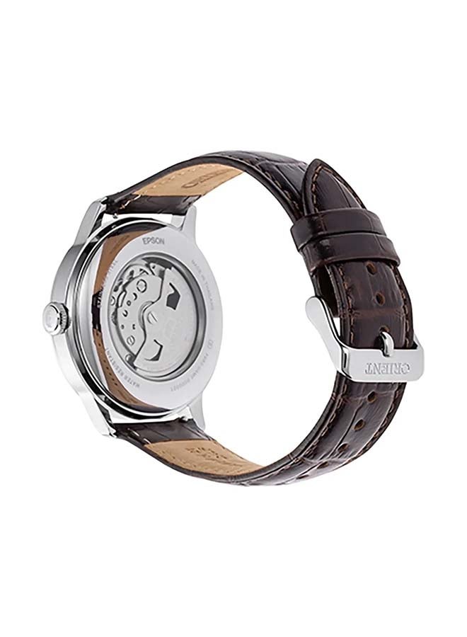 ORIENT Men's Bambino Automatic Sun & Moon Leather Strap Watch RA-AK0807R30B - 41.5mm - Image 3