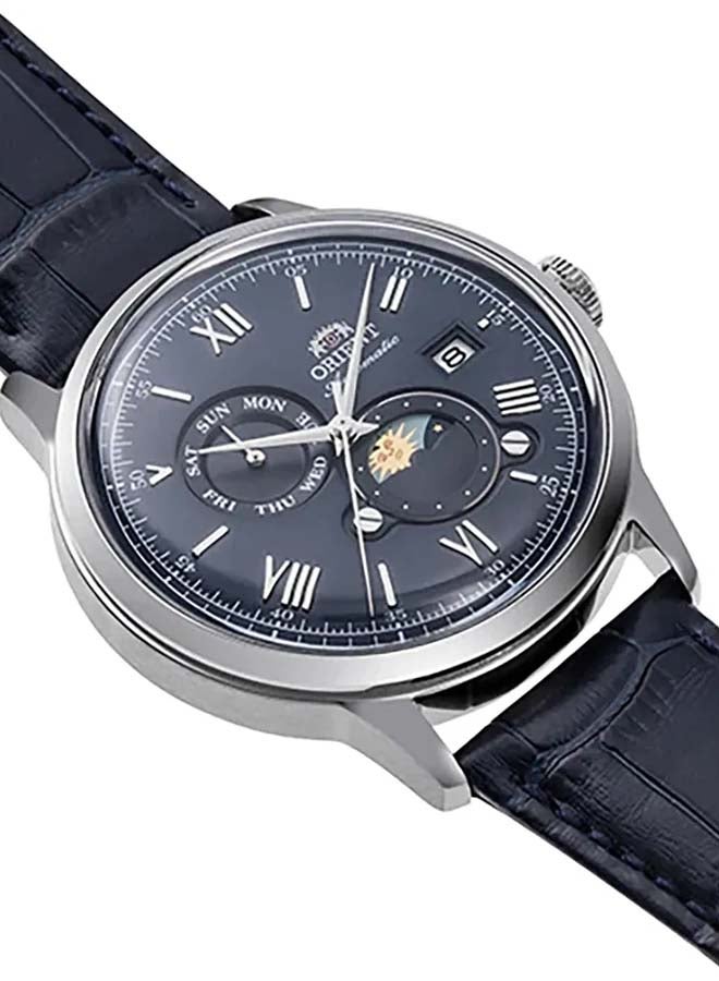 أورينت ساعة يد رجالية أوتوماتيكية من بامبينو بحزام جلد شمس وقمر RA-AK0806L - 41.5 مم - Image 2