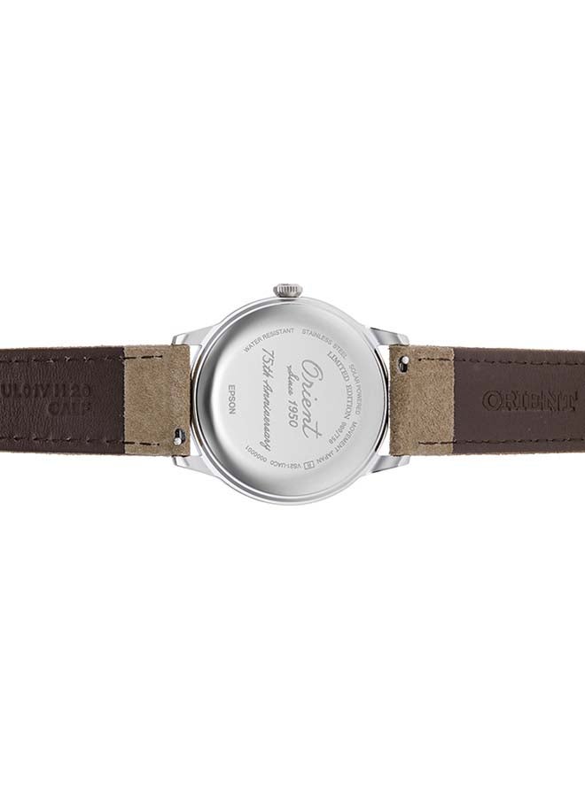 ORIENT Men's Bambino 75th Anniversary Solar Powered Analog Leather Strap Men's Watch RA-WK0006S - 38.4mm  - Image 3