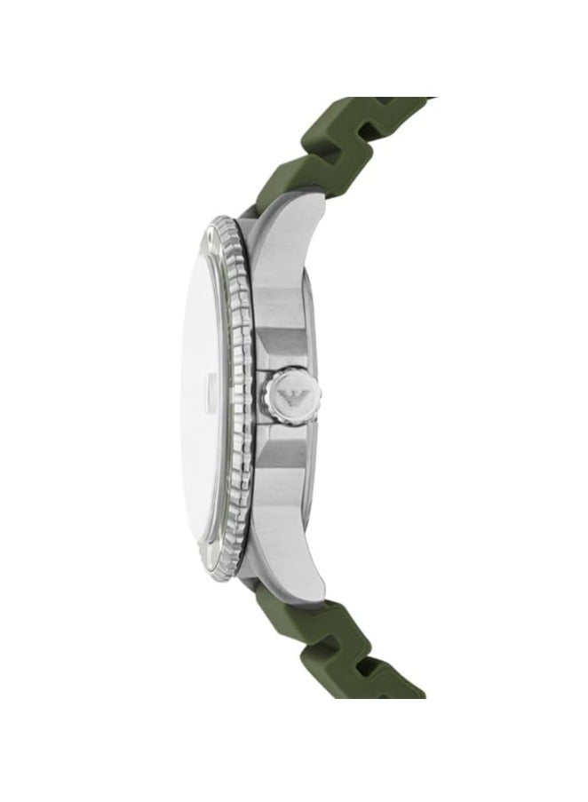 امبوريو ارماني ساعة إمبوريو أرماني أنالوج بقرص أخضر للرجال بسوار سيليكون - AR11638 - Image 3