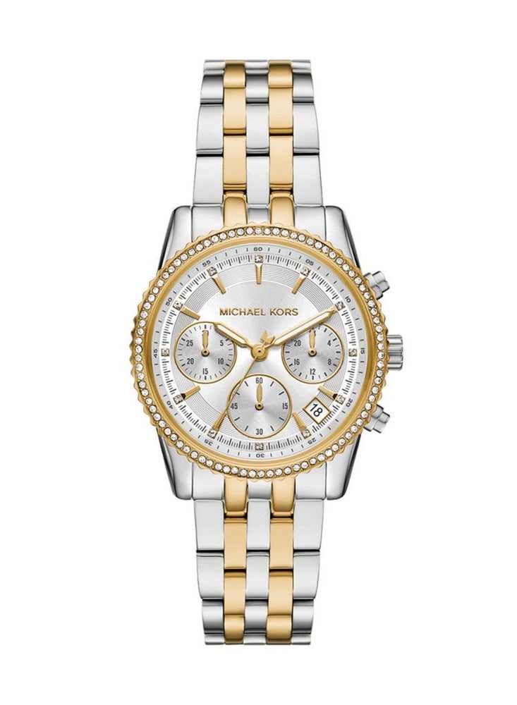 مايكل كورس ساعة ميني ريتز كرونوغراف، ساعة ستانلس ستيل ثنائية اللون، MK7532 - Image 1