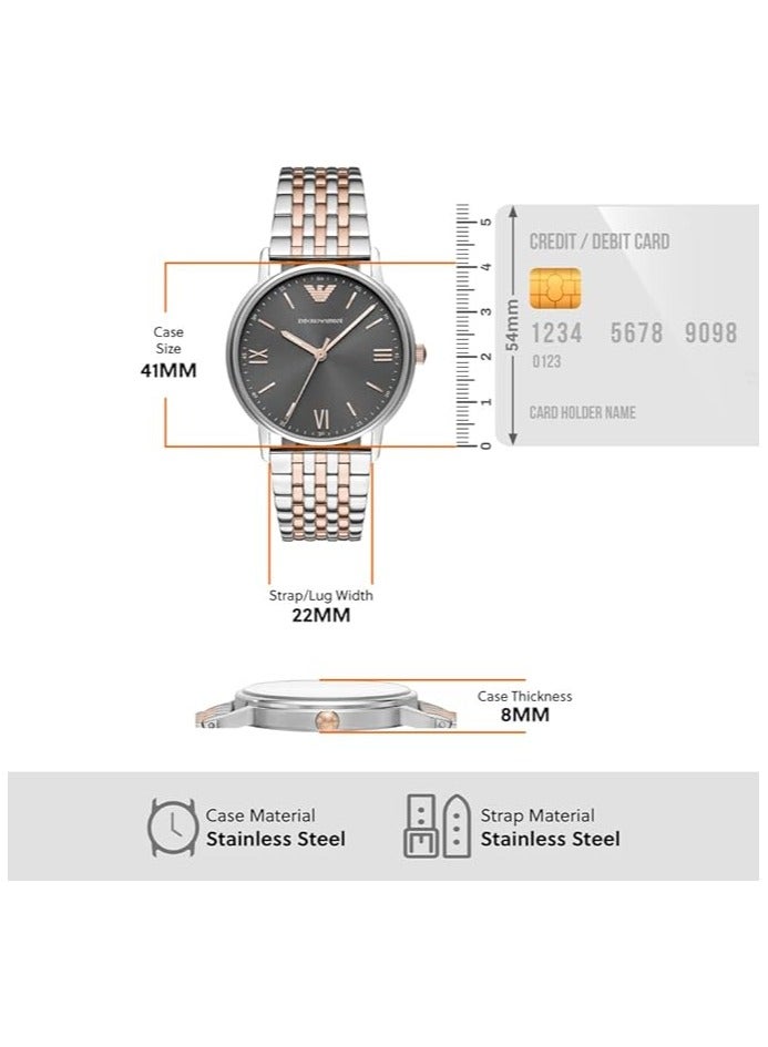 EMPORIO ARMANI Men's Three-Hand Stainless Steel Watch, 41mm - Image 3