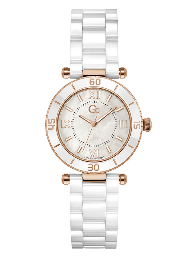 جي سي ساعة يد نسائية كوارتز تناظرية بشكل دائري سيراميك Z05007L1MF - 34 مم - Image 1