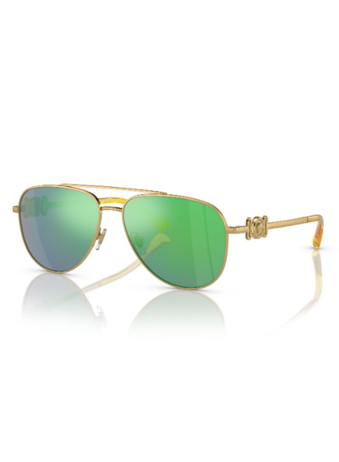 VERSACE Women's Pilot Shape Metal Sunglasses 2002 - Lens Size: 52 Mm - Gold - Image 1