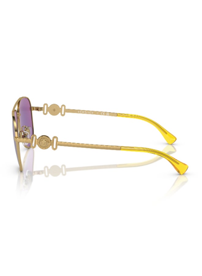 VERSACE Women's Pilot Shape Metal Sunglasses 2002 - Lens Size: 52 Mm - Gold - Image 3