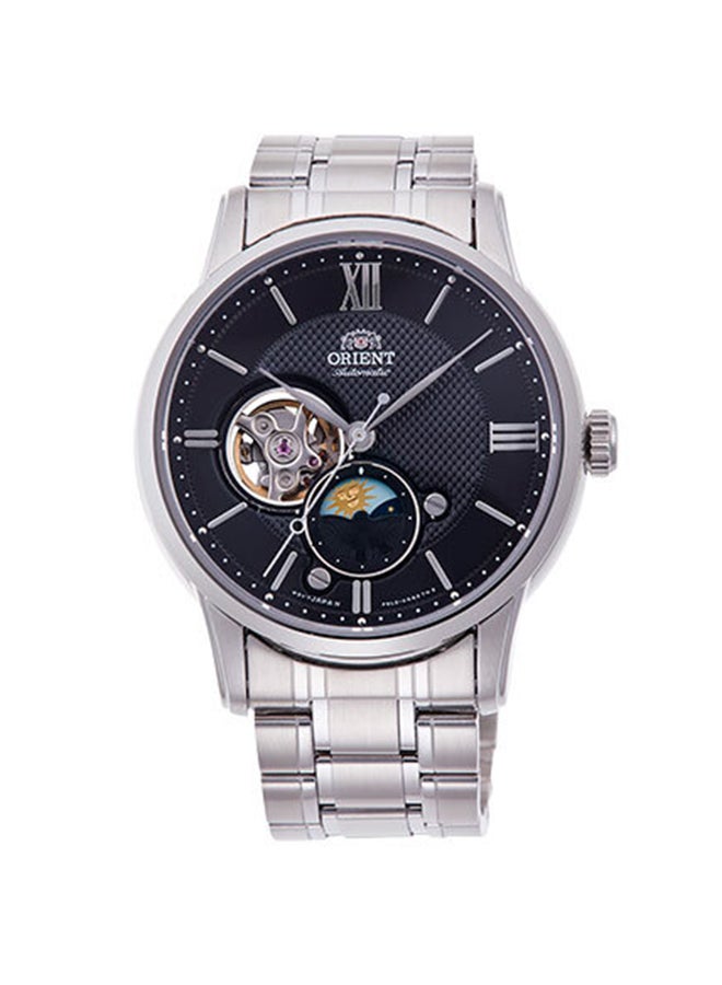 ORIENT Men's Mechanical Classic Men's Watch RA-AS0008B, Sun & Moon, Open Heart, Black Dial, 42mm, 50M WR - Image 1
