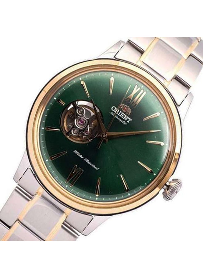 أورينت Boys' Mechanical Classic Men's Watch RA-AG0432E, Open Heart, Green Dial, 40.5mm, Dual Tone Strap, 30M WR 