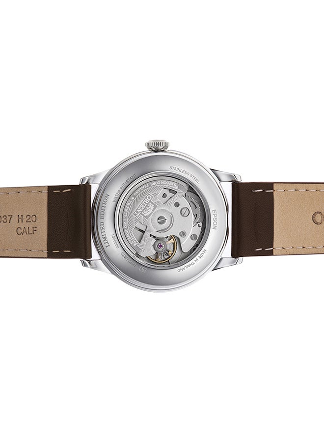 ORIENT Men's Bambino Automatic Copper Dial Leather Strap Men's Watch RA-AC0M15Y - Image 4