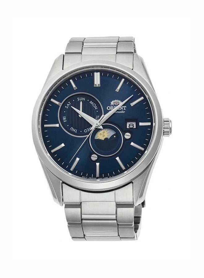 أورينت Boys' Automatic Sun & Moon Blue Dial Stainless Steel Men's Watch RA-AK0308L  - Image 1