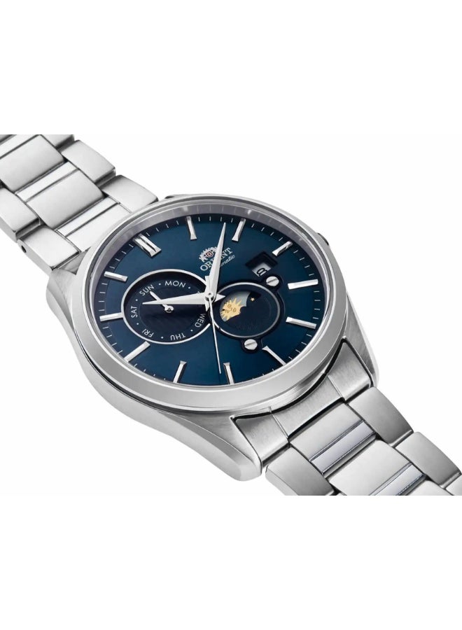 أورينت Boys' Automatic Sun & Moon Blue Dial Stainless Steel Men's Watch RA-AK0308L  - Image 5