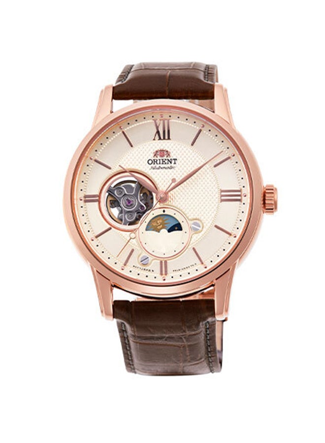 أورينت ساعة يد جلدية للرجال بتصميم دائري تناظري RA-AS0009S - 42 مم - Image 1