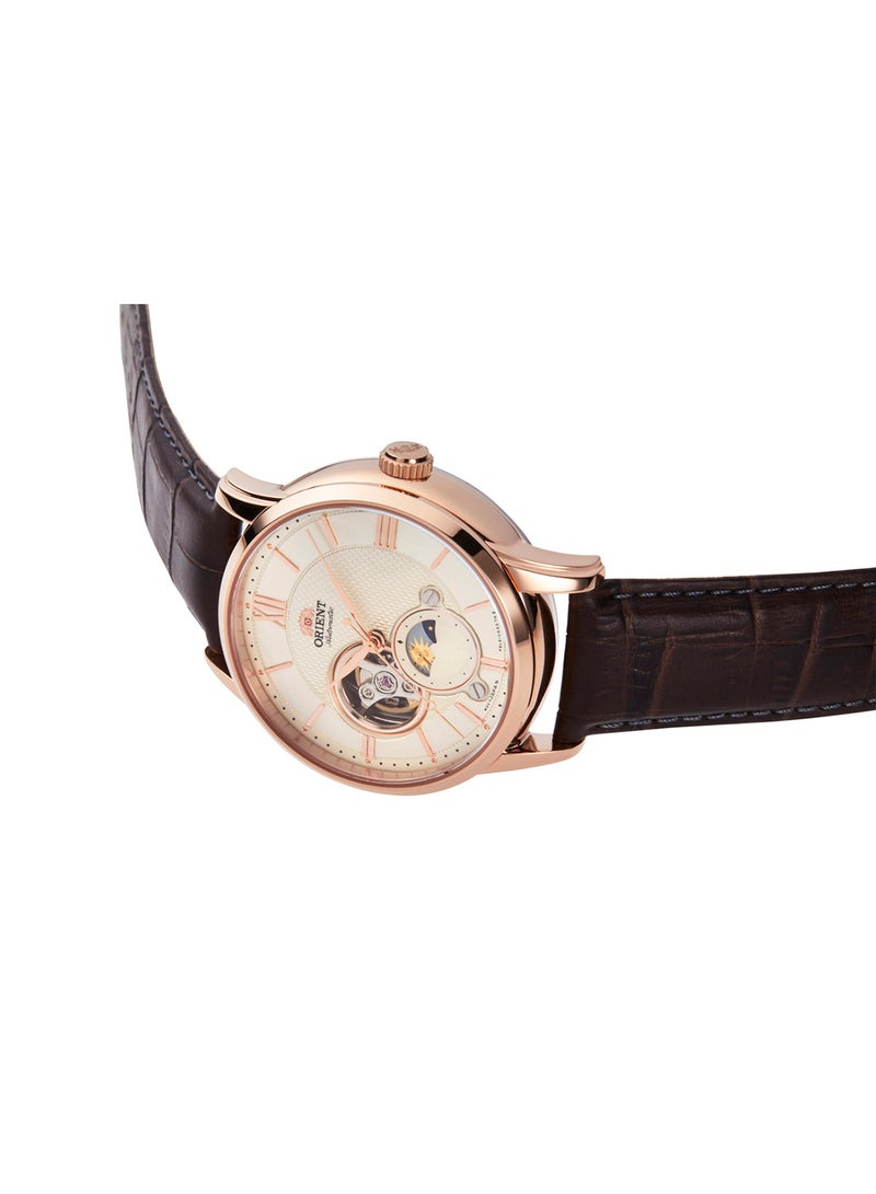 أورينت ساعة يد جلدية للرجال بتصميم دائري تناظري RA-AS0009S - 42 مم - Image 4