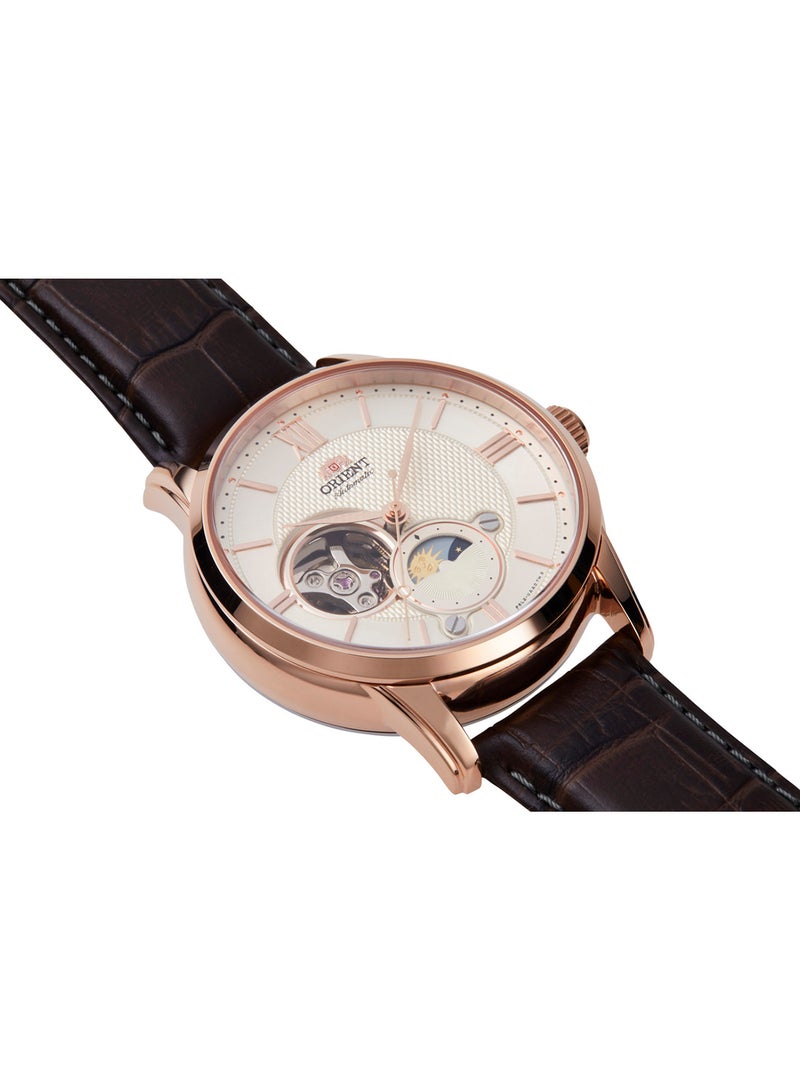 أورينت ساعة يد جلدية للرجال بتصميم دائري تناظري RA-AS0009S - 42 مم - Image 3