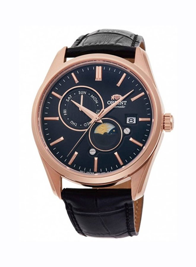 أورينت ساعة يد رجالية أوتوماتيكية بحزام جلد الشمس والقمر RA-AK0309B - Image 1