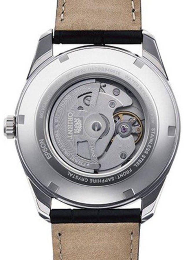 أورينت ساعة يد رجالية أوتوماتيكية بحزام جلد الشمس والقمر RA-AK0309B - Image 2