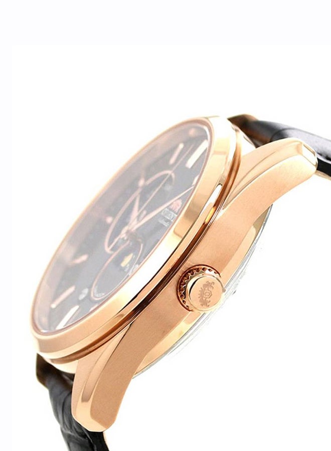 أورينت ساعة يد رجالية أوتوماتيكية بحزام جلد الشمس والقمر RA-AK0309B - Image 3