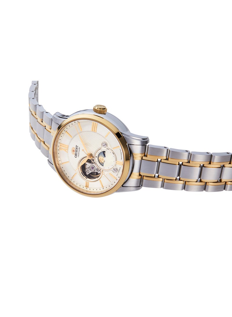 أورينت ساعة أوتوماتيكية من أورينت بمرحلة القمر بقرص أبيض فاتح من الفولاذ المقاوم للصدأ - RA-AS0007S - 42 مم - Image 3