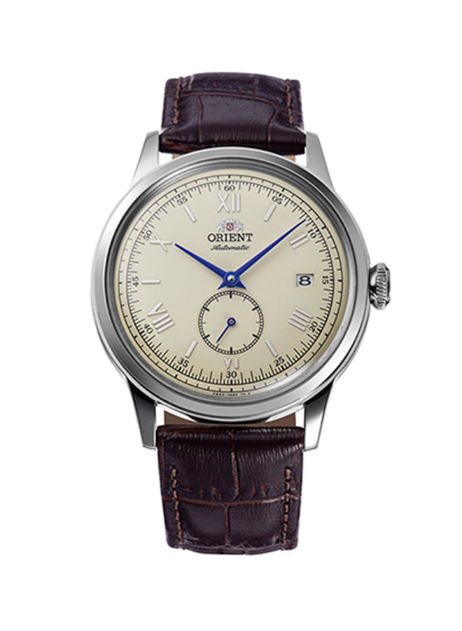 أورينت Boys' Automatic Ivory Dial Leather Strap Men's Watch RA-AP0105Y - Image 1