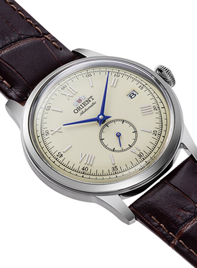 أورينت Boys' Automatic Ivory Dial Leather Strap Men's Watch RA-AP0105Y - Image 2