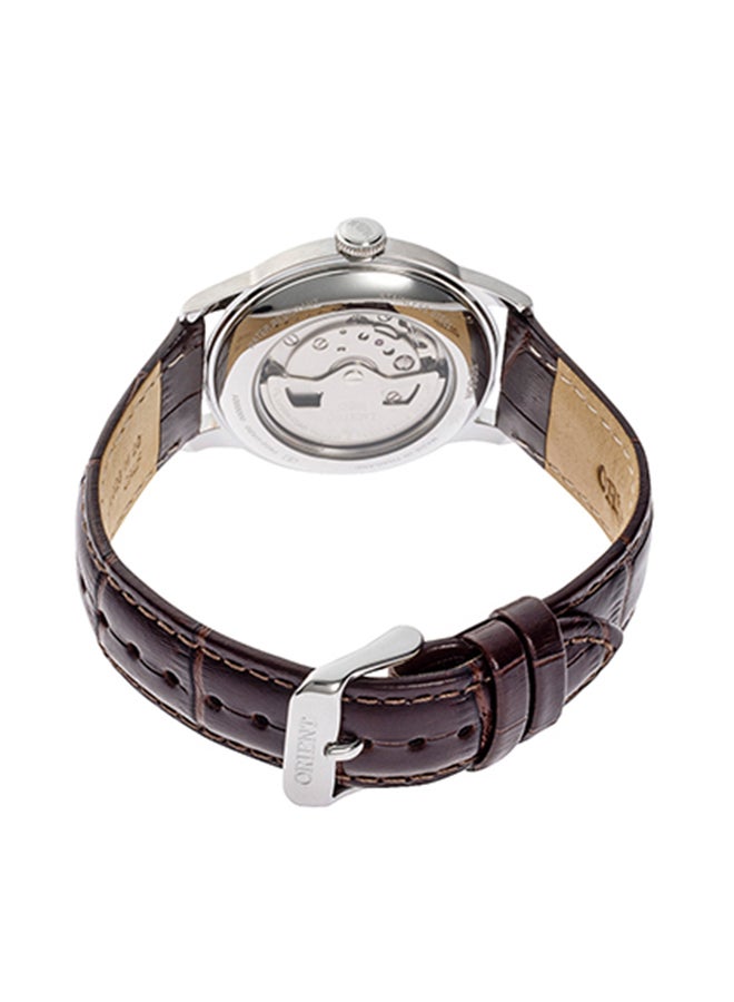أورينت Boys' Automatic Ivory Dial Leather Strap Men's Watch RA-AP0105Y - Image 3