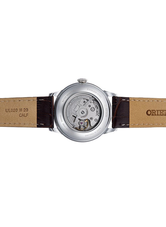 أورينت Boys' Automatic Ivory Dial Leather Strap Men's Watch RA-AP0105Y - Image 4